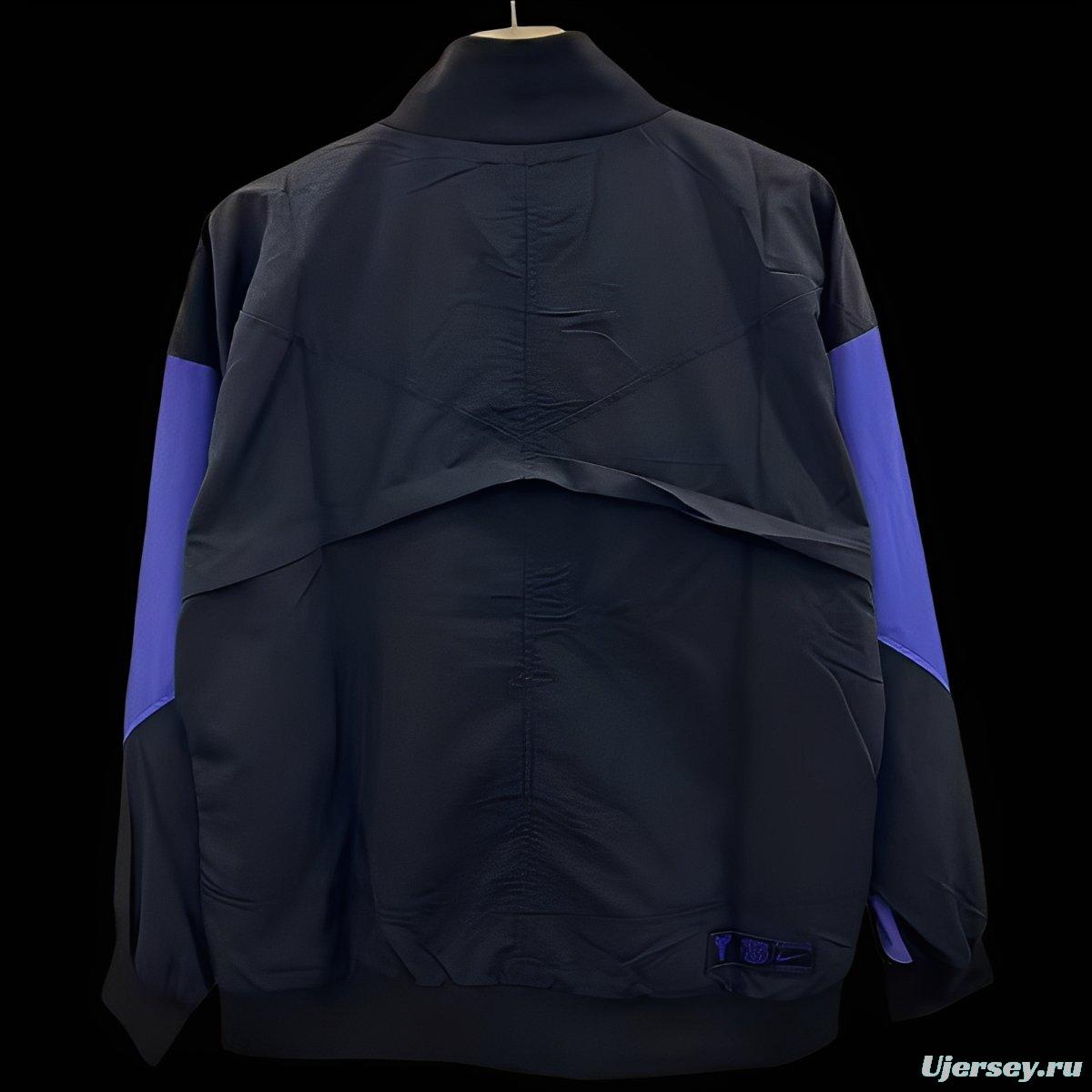 25/26 Barcelona Black with Purple Stripe Windbreaker