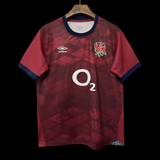 2026 England Burgundy with Geometric Pattern and Heritage Graphics Jersey