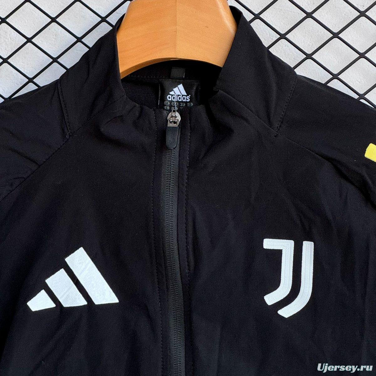 25/26 Olympique Marseille Black Full Zipper Windbreaker + Long Pants