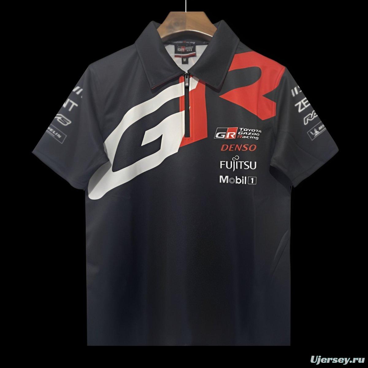 2024 F1 Toyota Gazoo Racing Black with Red and White GR Logo  Motorsports Polo