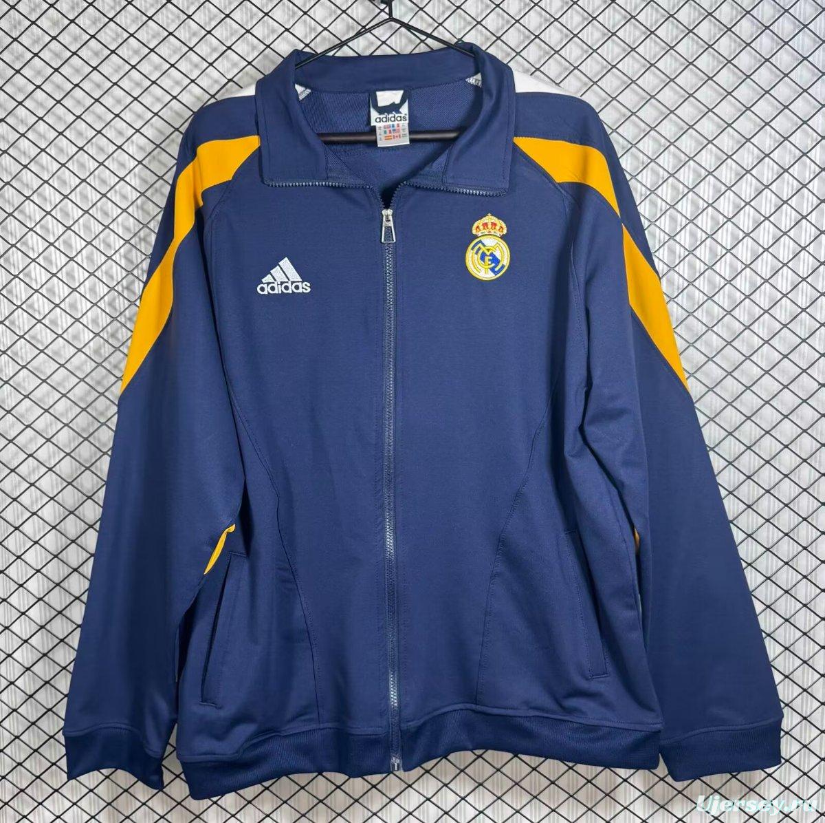Retro 98/99 Real Madrid Navy/Yellow Full Zipper Jacket