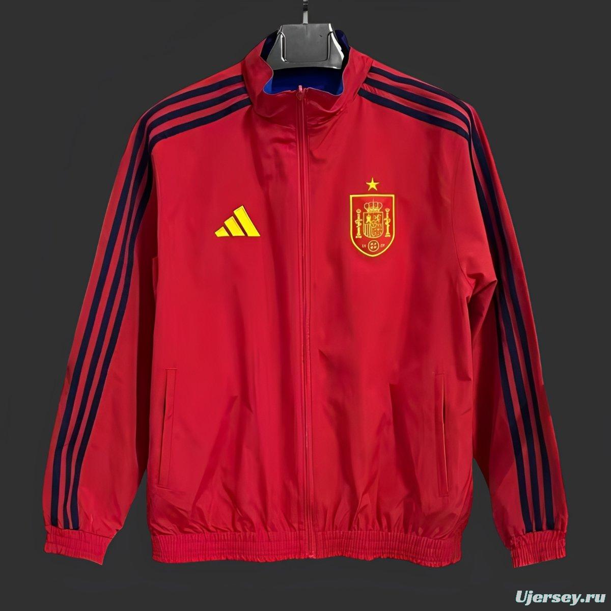 2026 Spain Home Red Full Zipper Windbreaker