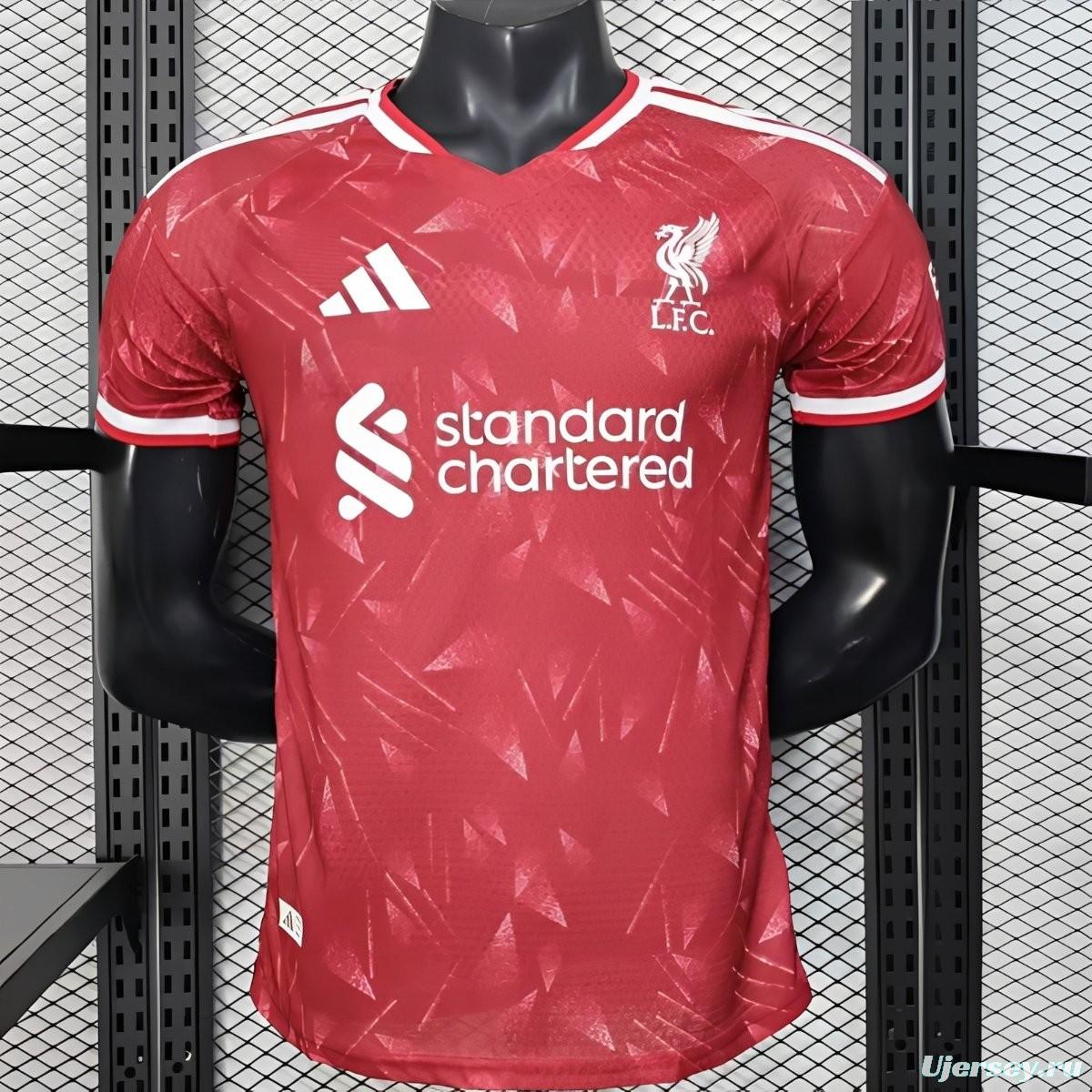 25/26 Player Version  Liverpool Home Red Abstract Pattern Jersey