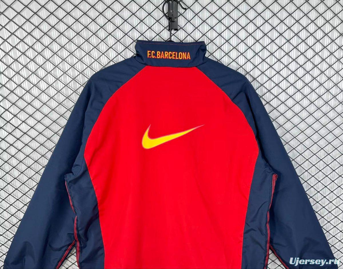 Retro 98/00 Barcelona Home Red Full Zipper Windbreaker