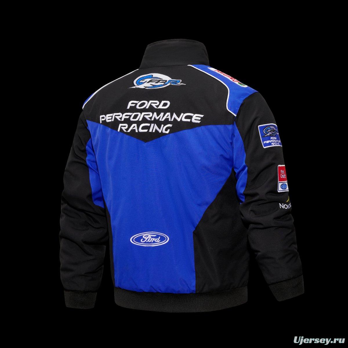2026 F1 Ford Performance Racing FPV Motorsport Jacket in Black Blue White with Castrol GT Sponsor Logos