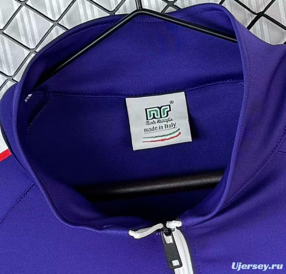 Retro 85/86 Fiorentina Home Purple Full Zipper Windbreaker