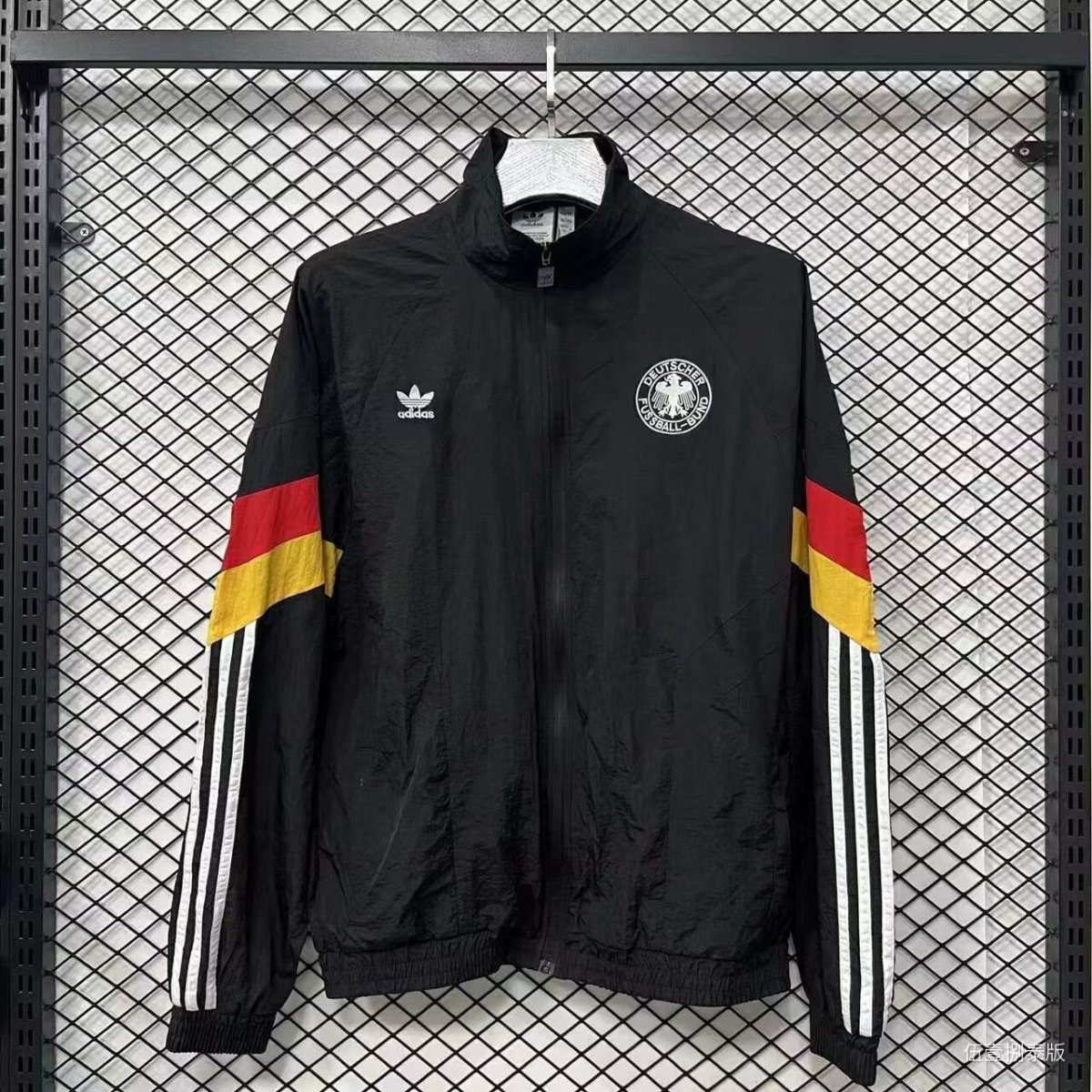 2026 Germany Black Full Zipper Windbreaker