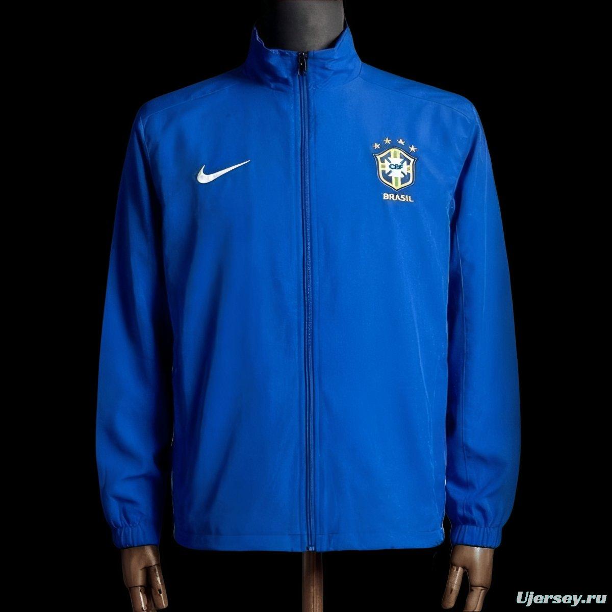 1998 Vintage Style Brazil Blue Jacket Windbreaker