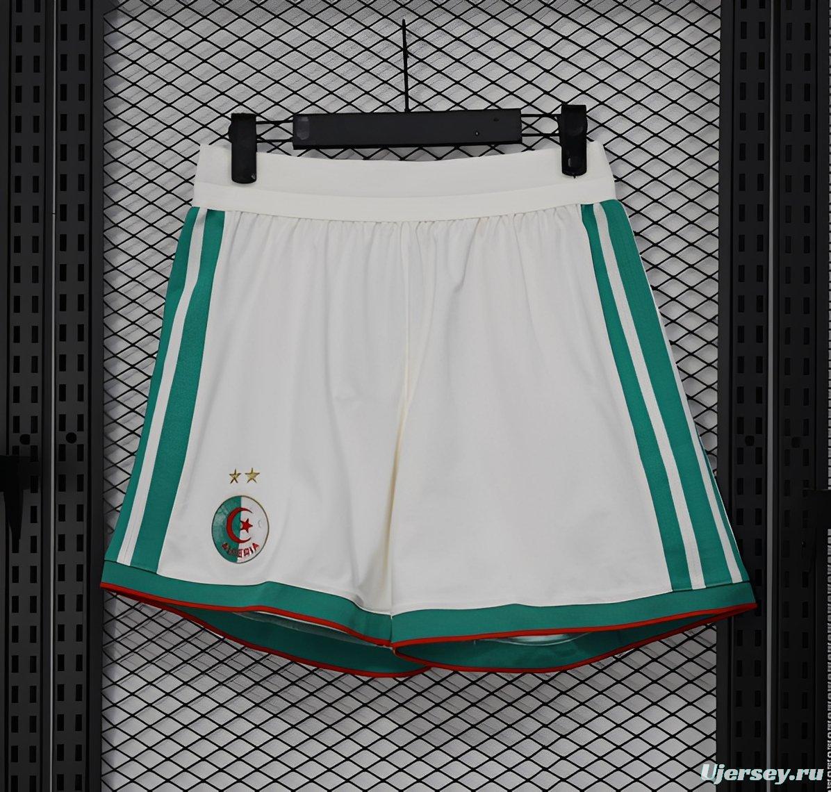 2026 Player Version Algeria White with Green Stripes Shorts