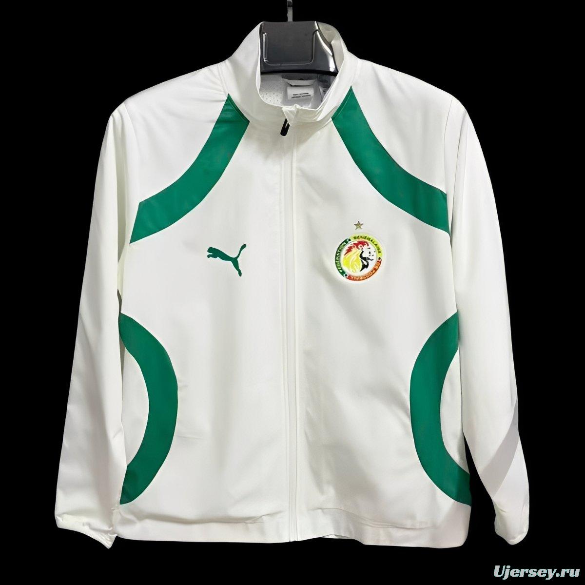 2026 Senegal White Full Zipper Windbreaker