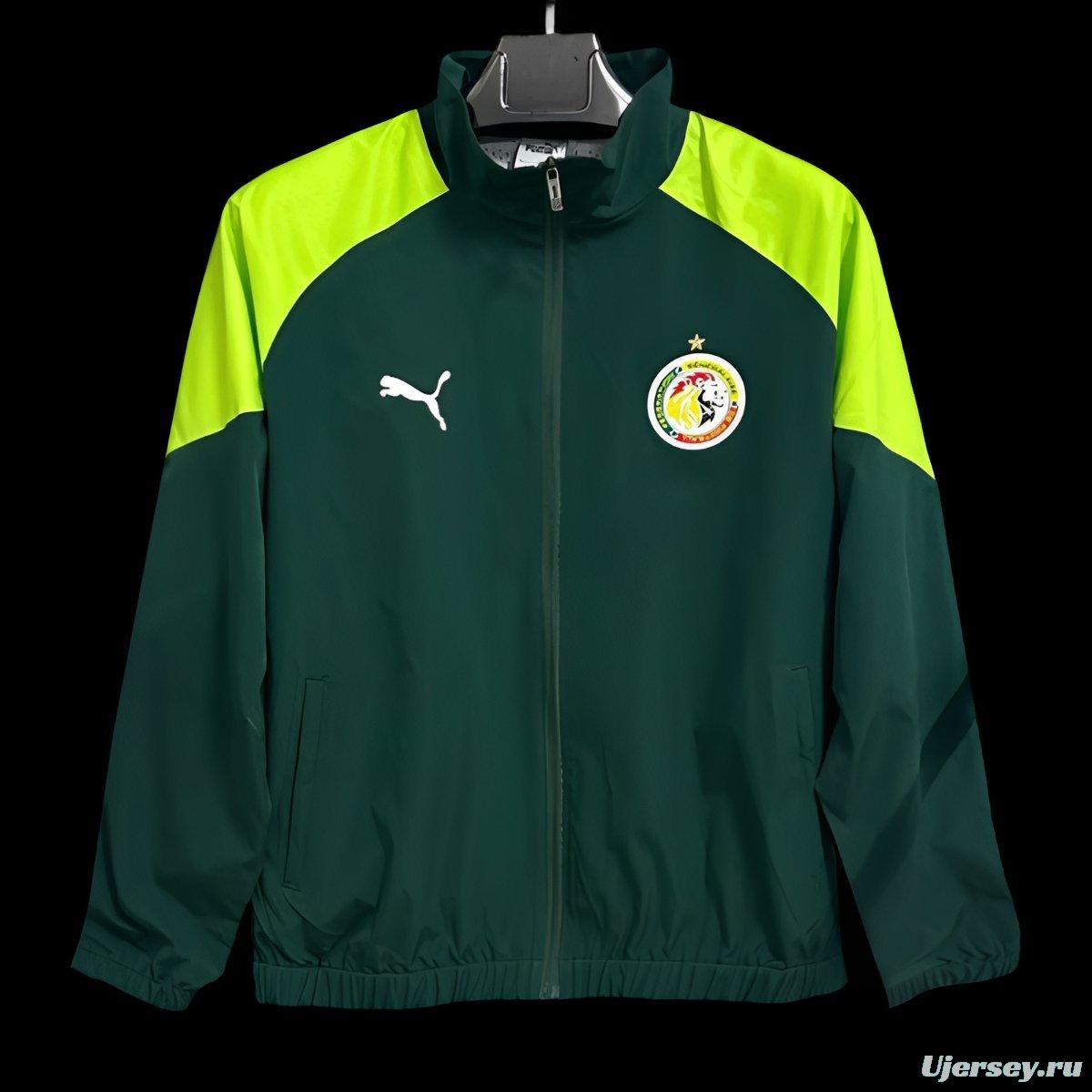2026 Senegal Green Full Zipper Windbreaker