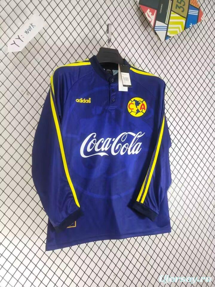 Retro 97/98 Club America Away Blue Long Sleeve Jersey