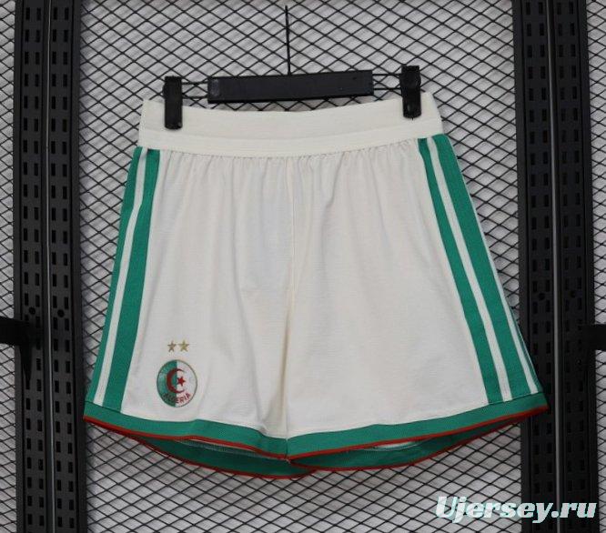 2026 Player Version Algeria White with Green Side Stripes Shorts