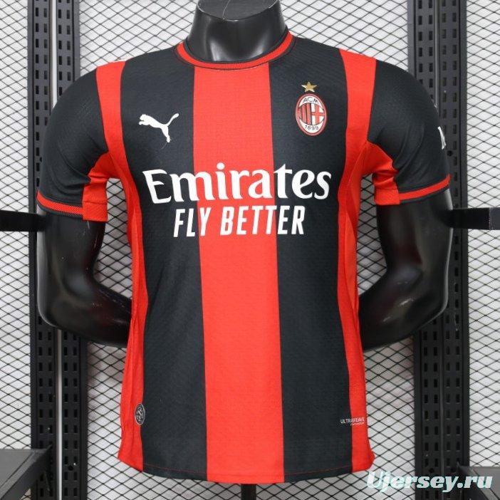 Player Version 26/27 AC Milan Red & Black Vertical Stripe Home Jersey