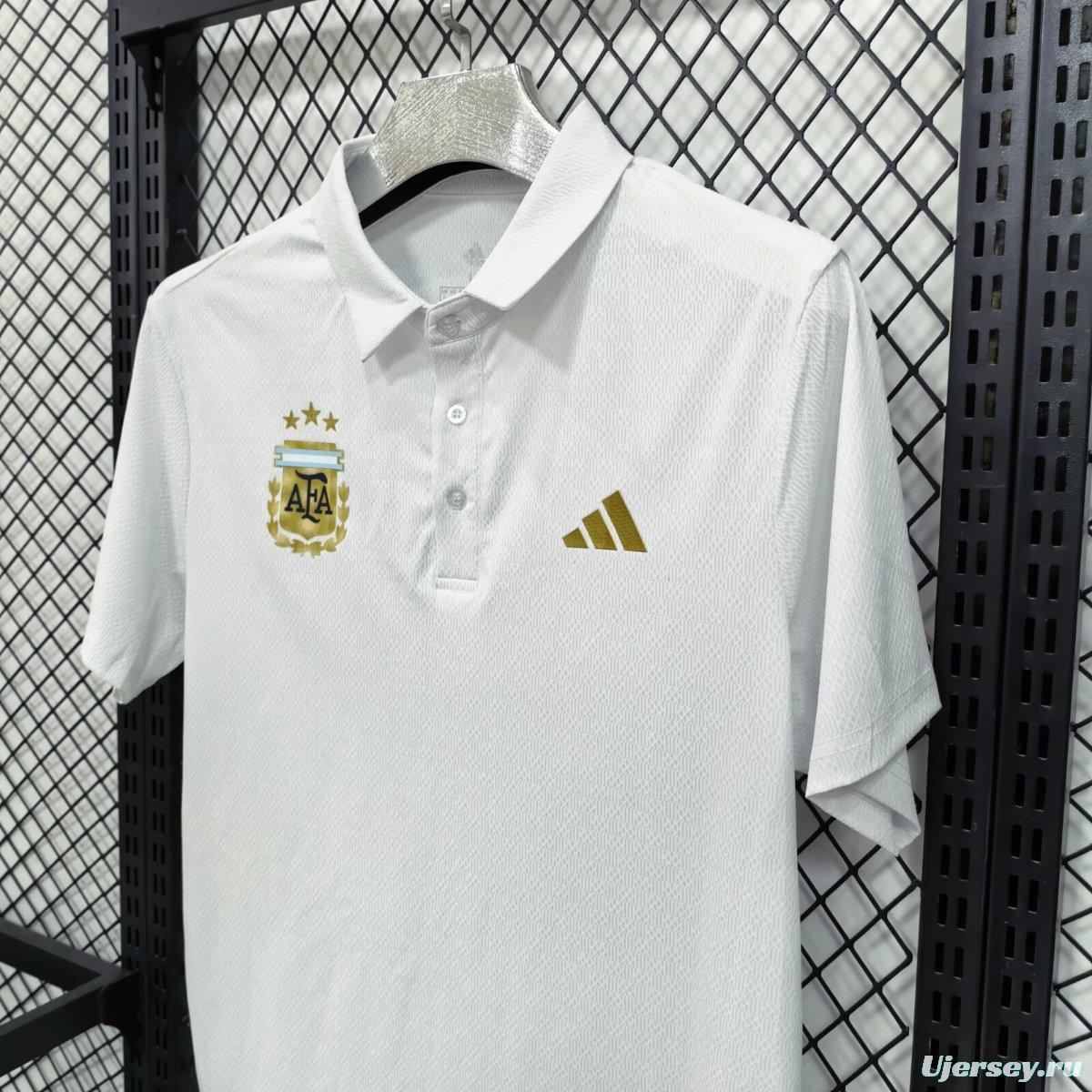 2026 Argentina White Polo Jersey