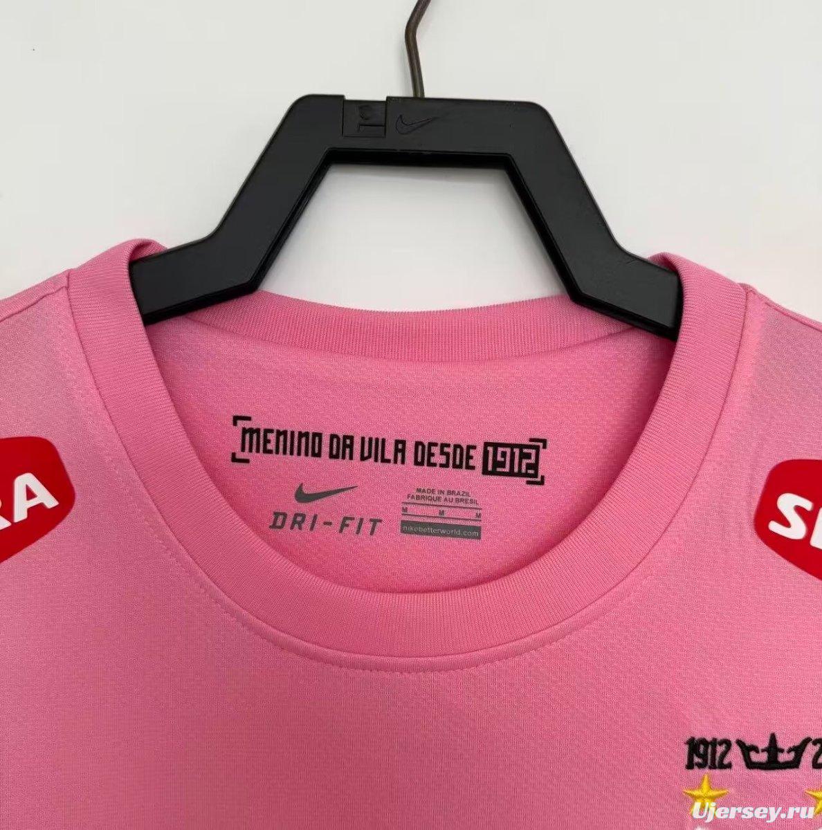 Retro 12/13 Santos Away Pink Long Sleeve Jersey