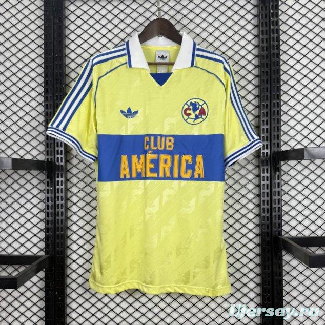 Player Version 25/26 Club América Adidas Originals  Retro Reissue Home Yellow Blue Jersey