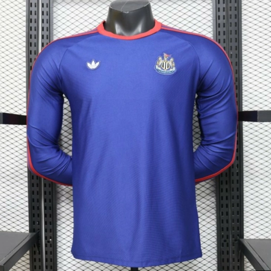 Player Version 26/27 Newcastle United Blue 1990 Vintage Remake  Long Sleeve Away Jersey