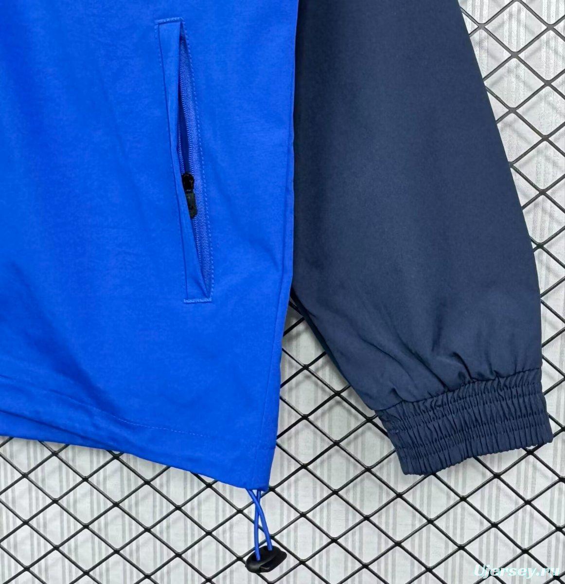 Retro 89/90 Napoli Blue/Black Full Zipper Windbreaker