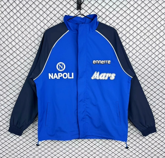 Retro 89/90 Napoli Blue/Black Full Zipper Windbreaker