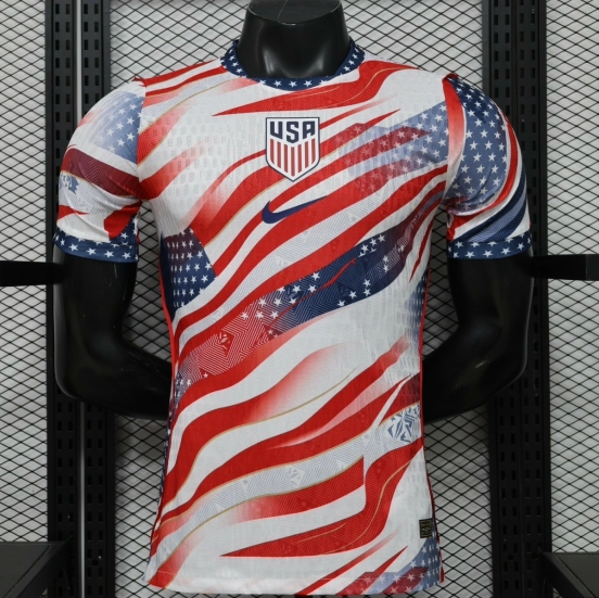 Player Version 2026 USA  Home White/Red/Blue American Flag Print Special Edition Jersey