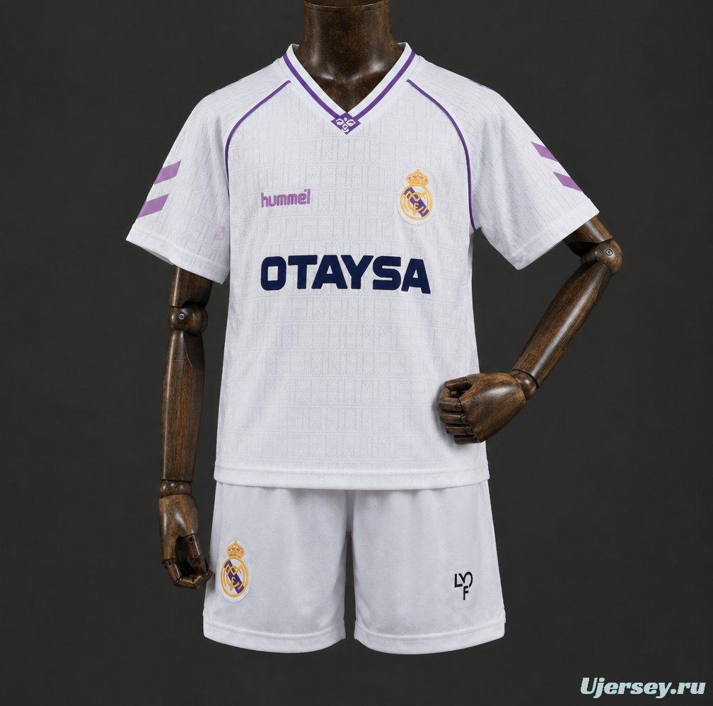 Retro 90/92 Kids Real Madrid Home Jersey