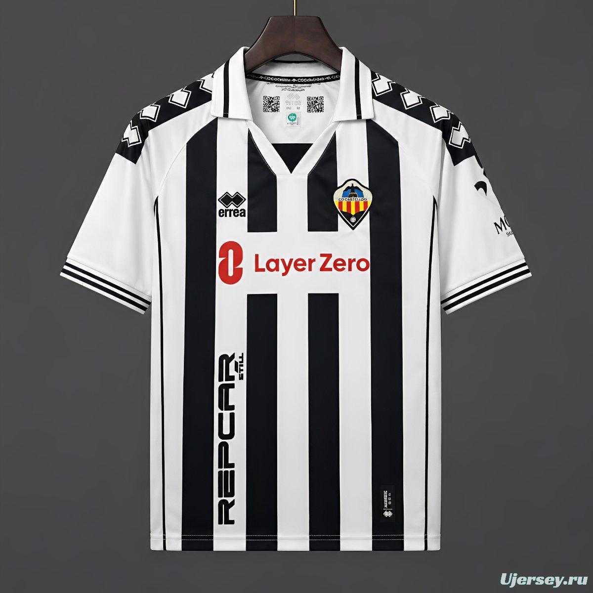 25/26 Errea CD Castellón Vintage Black White Home Jersey