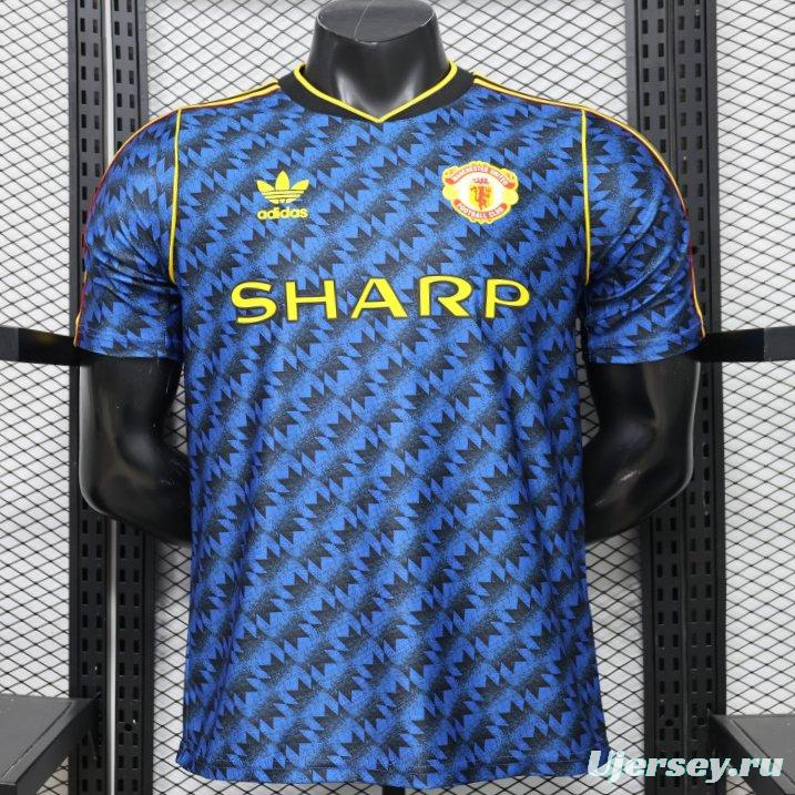 Player Version 2026 Manchester United Blue with Black  Away Jersey