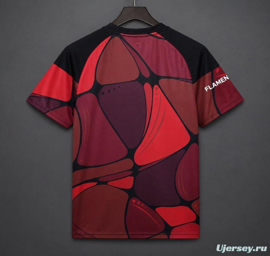 26/27 Flamengo 2026 Pre-Match Red/Black/Burgundy Jersey