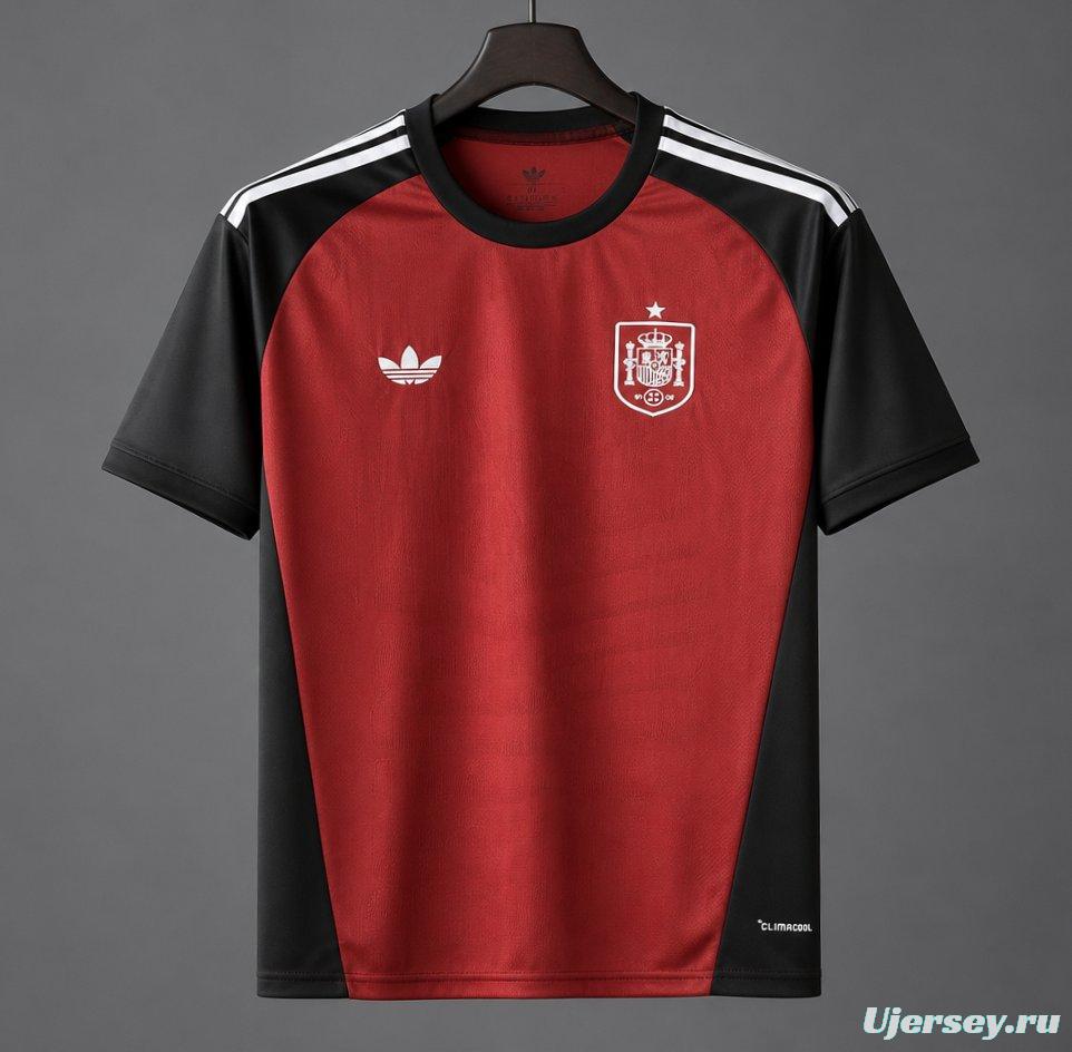 2026 Spain Wine/Black Goalkeeper Jersey