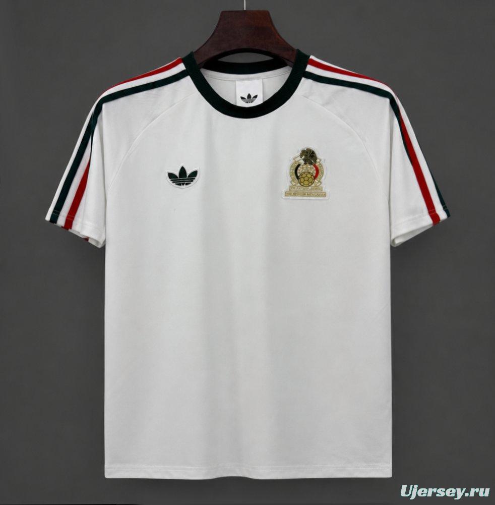 2026 Adidas Originals Mexico Retro White Football Jersey