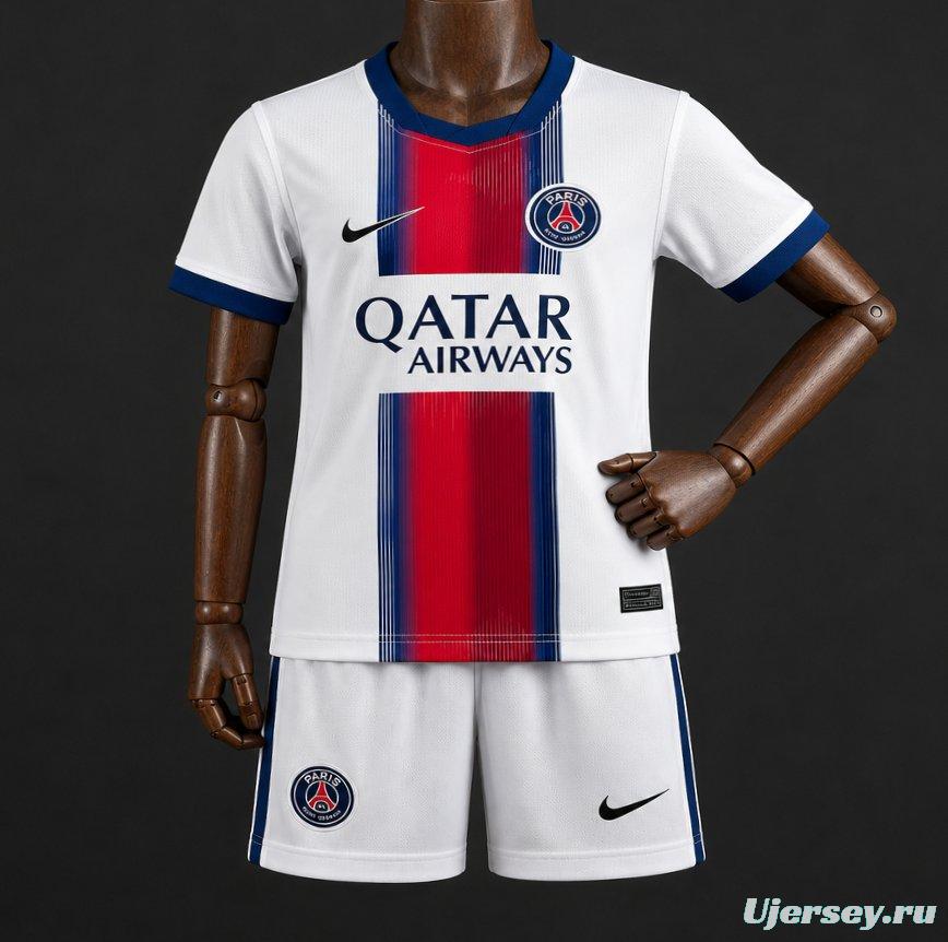26/27 Kids  Paris Saint-Germain White  Away Jersey Kits
