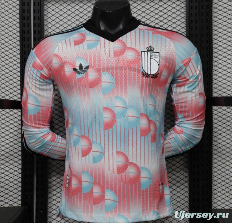 Player Version 26/27 Belgium Frozen Blue & Pink  Away Long Sleeve Jersey