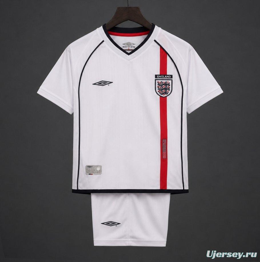 Retro Kids 2002 England Home Jersey