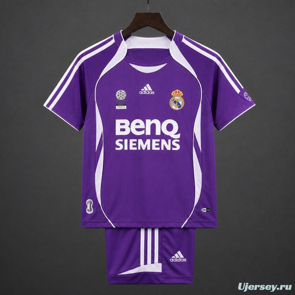 Retro Kids 06/07 Real Madrid Away Purple Jersey