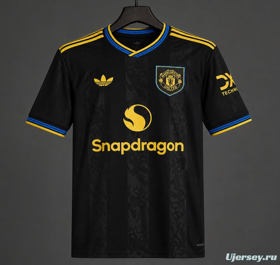 25/26 Manchester United Third Jersey with Casemiro Special Edition Print Black