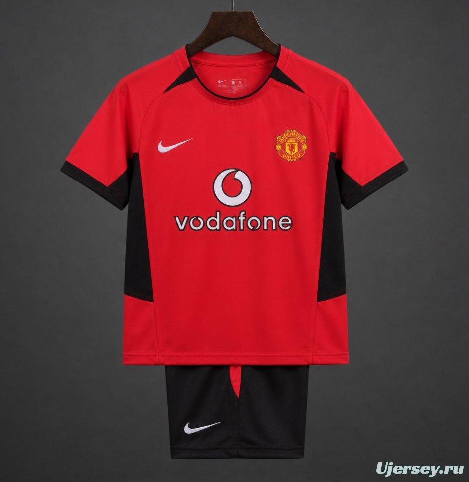 Retro Kids 02/04 Manchester United Home Jersey