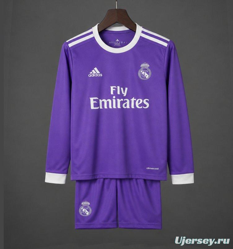 Retro Kids 16/17 Real Madrid Away Long Sleeve Jersey