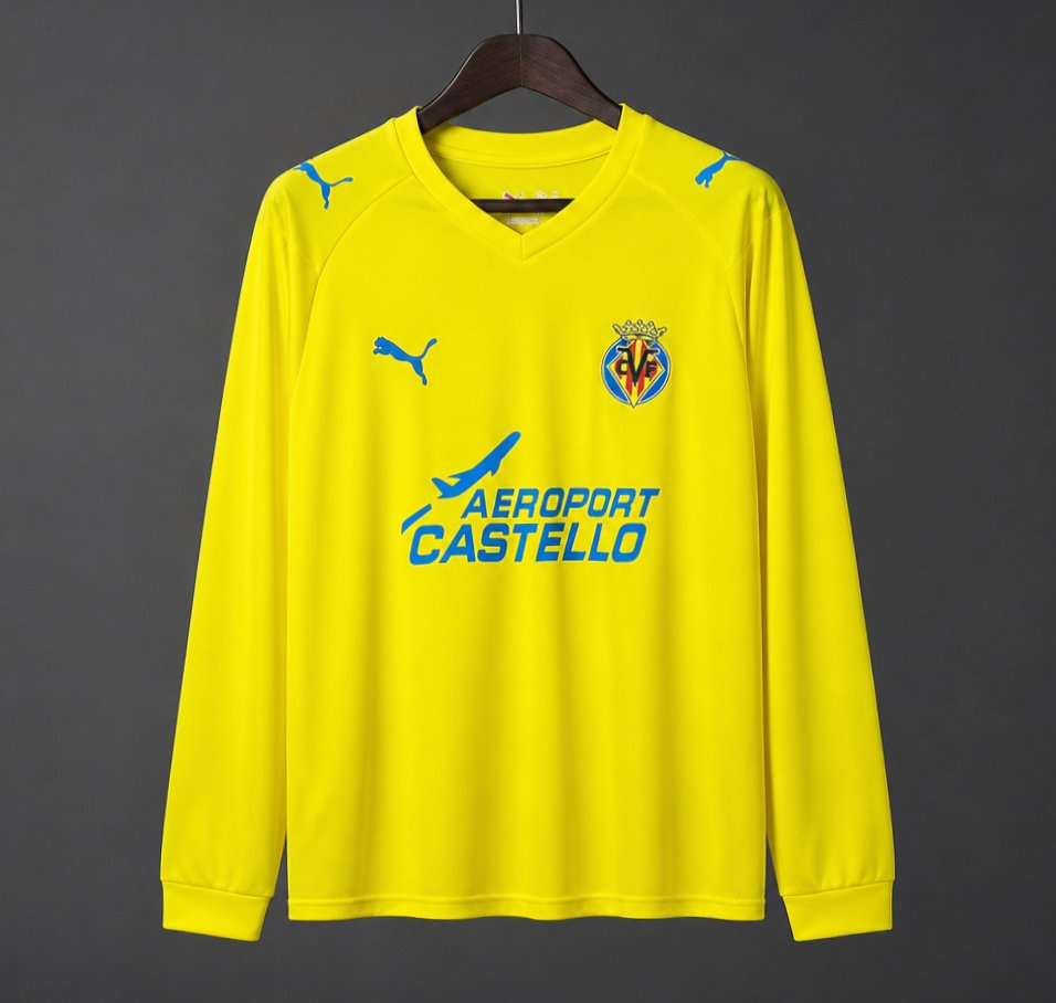 Retro 08/09 Villarreal CF Home Long Sleeve Jersey