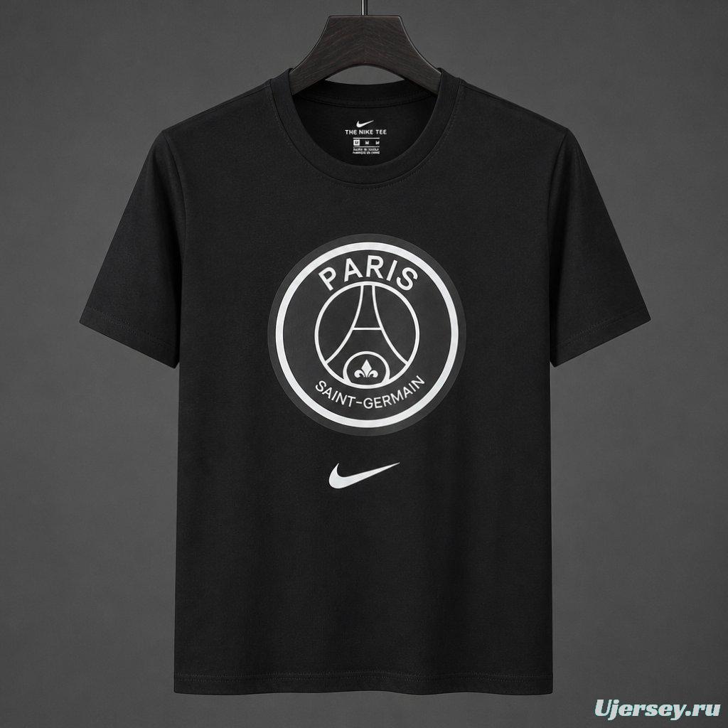 26/27 PSG Black Cotton T-Shirt