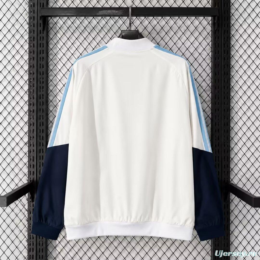 2026 Argentina White Full Zipper Windbreaker