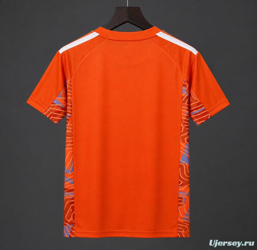 26/27 Juventus Orange with Abstract Maze Pattern Goalkeeper Jersey Set