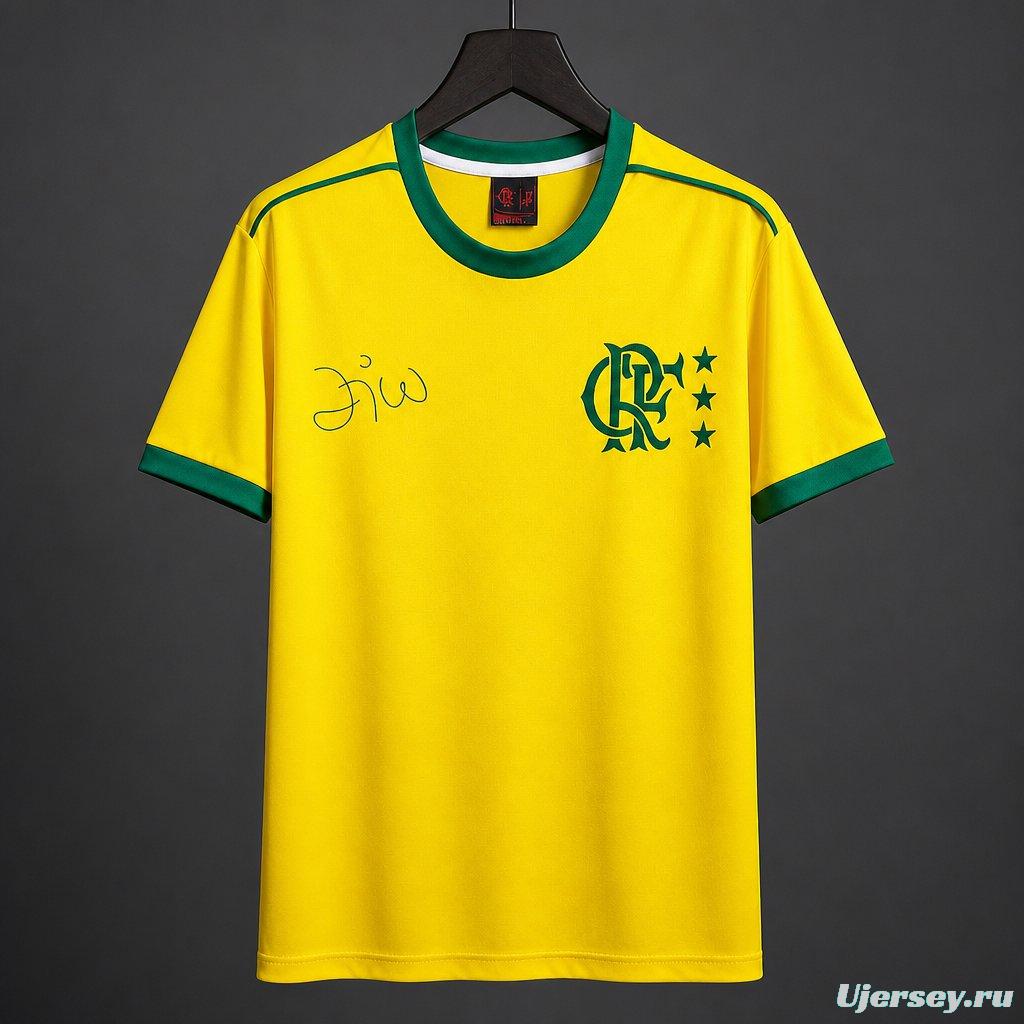 26/27  Flamengo Zico Signature World Cup Version Yellow Jersey