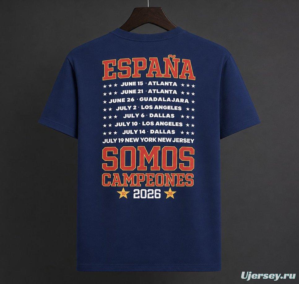 2026 Spain World Cup Champion Blue T-Shirt