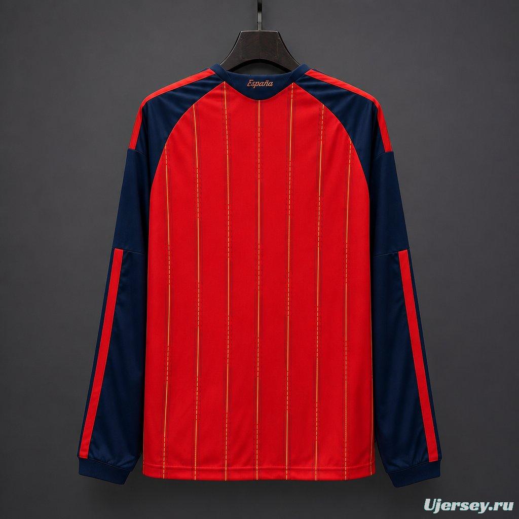 2026 Spain Home  2 Stars  Long Sleeve Jersey