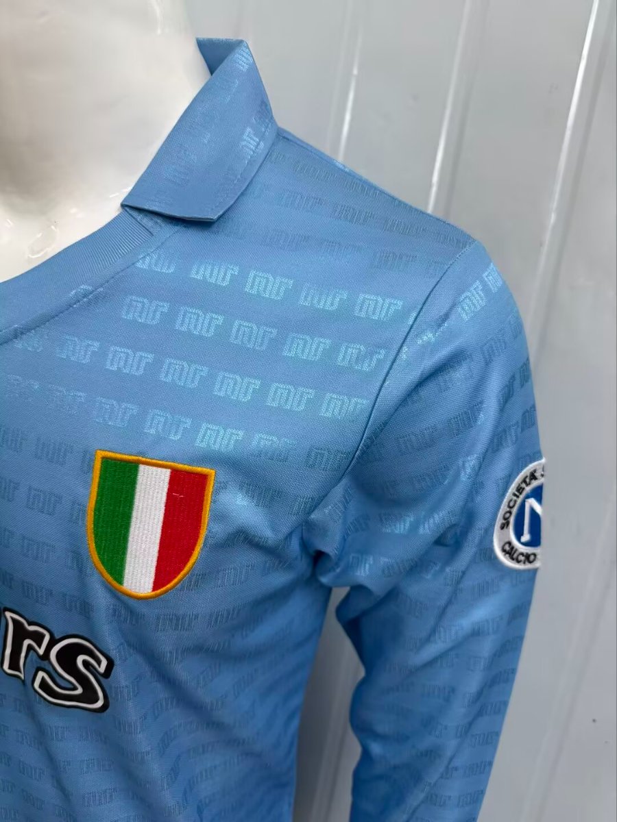 Retro 90/91 Napoli Home Long Sleeve Jersey