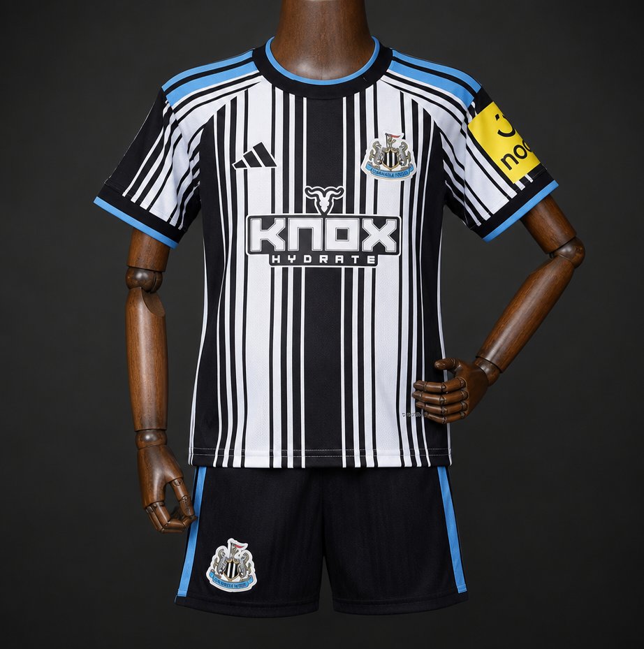 26/27 Kids Newcastle United Home Black/White Stripes Jersey Kit