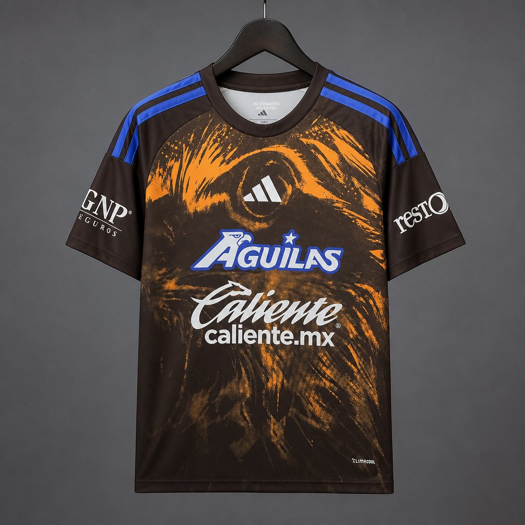 26/27 Club América Dark Brown with Orange Eagle Graphic Third Jersey