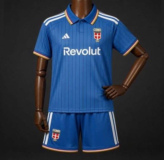 26/27 Kids Como 1907 Home Blue Jersey