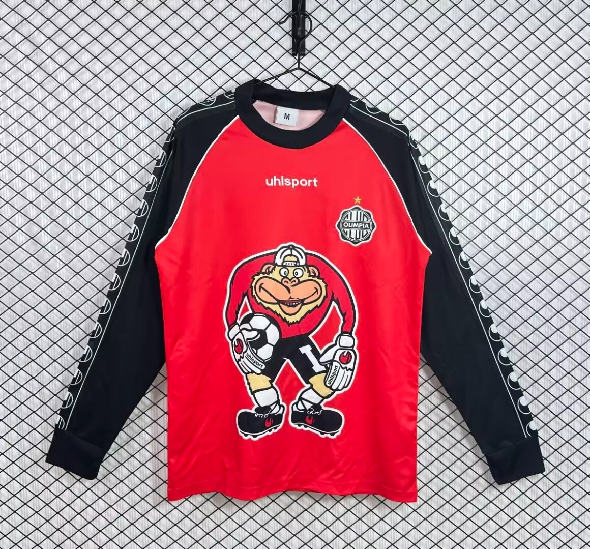 92/93 Club Olimpia Goalkeeper Red Black Long Sleeve Jersey